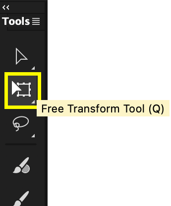 The Free Transform tool and its tooltip