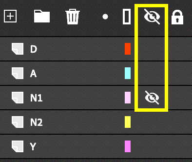Hidden layer setting in the layers panel